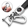 SRT-8 Logo in Black Real Carbon Fiber Loop-Strap Chrome Hook Key Chain for Dodge