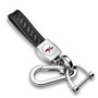 Dodge R/T Logo in White Real Black Carbon Fiber Loop-Strap Chrome Hook Key Chain
