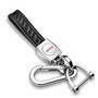 SRT-8 Logo in White Real Carbon Fiber Loop-Strap Chrome Hook Key Chain for Dodge