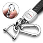SRT-8 Logo in White Real Carbon Fiber Loop-Strap Chrome Hook Key Chain for Dodge