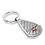 Dodge Challenger R/T Classic Real Silver Dome Carbon Fiber Chrome Metal Teardrop Key Chain