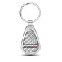 Dodge Charger Real Silver Dome Carbon Fiber Chrome Metal Teardrop Key Chain