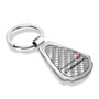 Dodge Charger Real Silver Dome Carbon Fiber Chrome Metal Teardrop Key Chain