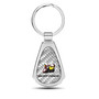 Dodge Scat-Pack Full Color Real Silver Dome Carbon Fiber Chrome Metal Teardrop Key Chain