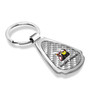 Dodge Scat-Pack Full Color Real Silver Dome Carbon Fiber Chrome Metal Teardrop Key Chain