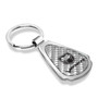 Dodge Viper Real Silver Dome Carbon Fiber Chrome Metal Teardrop Key Chain