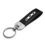 Chrysler 300 Real Carbon Fiber Leather Strap Key Chain with Black stitching