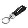 Chrysler Logo Real Carbon Fiber Leather Strap Key Chain with Black stitching