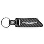 Chrysler Logo Real Carbon Fiber Blade Style with Black Leather Strap Key Chain