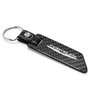 Chrysler Logo Real Carbon Fiber Blade Style with Black Leather Strap Key Chain