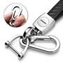 Chrysler Logo in White Real Black Carbon Fiber Loop-Strap Chrome Hook Key Chain