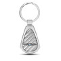 Chrysler Real Silver Dome Carbon Fiber Chrome Metal Teardrop Key Chain
