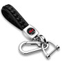Honda Civic Si in Black Braided Rope Style Genuine Leather Chrome Hook Key Chain