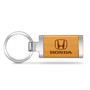 Honda Logo Laser Engraved Maple Wood Chrome Metal Trim Key Chain