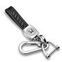 Honda Logo in White Genuine Black Carbon Fiber Loop-Strap Chrome Hook Key Chain