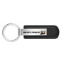Dodge Scat-Pack Full Color Silver Metal Black PU Leather Strap Key Chain