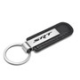 SRT Logo Silver Metal Black PU Leather Strap Key Chain for Dodge Jeep Chrysler