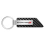 Dodge Logo Carbon Fiber Texture Black PU Leather Strap Key Chain