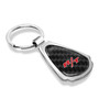 Dodge R/T Logo Real Black Carbon Fiber Chrome Metal Teardrop Key Chain