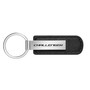 Dodge Challenger Silver Metal Black PU Leather Strap Key Chain