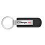 Dodge Charger R/T Classic Silver Metal Black PU Leather Strap Key Chain