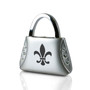 Fleur-De-Lis Clear Crystals Purse Shape Key Chain