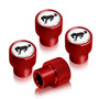 Ford Bronco Logo in White on Red Aluminum Tire Valve Stem Caps