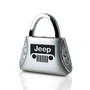 Jeep Grill Logo Clear Crystals Purse Shape Key Chain