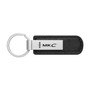 Lincoln MKC Silver Metal Black PU Leather Strap Key Chain