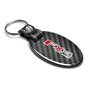 Ford F-150 FX4 Off Road Real Carbon Fiber Oval Shape Black Leather Key Chain