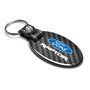 Ford F-150 Raptor Real Carbon Fiber Oval Shape Black Leather Strap Key Chain