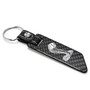 Ford Mustang Cobra Real Carbon Fiber Blade Style Black Leather Strap Key Chain