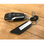Lincoln in Red Navigator Carbon Fiber Texture Black PU Leather Strap Key Chain