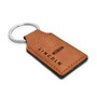 Lincoln Rectangular Brown Leather Key Chain - Lincoln Logo