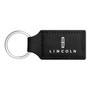 Lincoln Rectangular Black Leatherette Key Chain