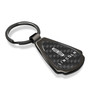 Lincoln Logo Real Black Carbon Fiber Gunmetal Black Metal Teardrop Key Chain