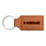 HEMI Logo Rectangular Brown Leather Key Chain Key-ring Dodge Jeep RAM Chrysler