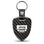 Jeep Grill Real Black Carbon Fiber Large Shield-Style Key Chain