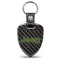 Jeep in Green Real Black Carbon Fiber Large Shield-Style Key Chain