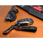 Jeep Logo in Black on Real Carbon Fiber Loop-Strap Dark Gunmetal Hook Key Chain