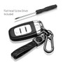 Jeep Trailhawk Logo in Black on Real Carbon Fiber Loop-Strap Dark Gunmetal Hook Key Chain