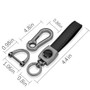 RAM Logo in Black on Black Leather Loop-Strap Dark Gunmetal Hook Key Chain
