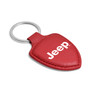 Jeep Soft Real Red Leather Shield-Style Key Chain