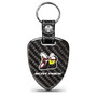 Dodge Scat-Pack Full Color Real Black Carbon Fiber Large Shield-Style Key Chain