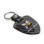 Dodge Scat-Pack Full Color Real Black Carbon Fiber Large Shield-Style Key Chain