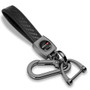 Dodge SRT-8 Logo in Black on Real Carbon Fiber Loop-Strap Dark Gunmetal Hook Key Chain