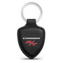 Dodge Charger R/T Soft Real Black Leather Shield-Style Key Chain