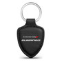 Dodge Durango Soft Real Black Leather Shield-Style Key Chain