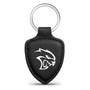 Dodge SRT Hellcat Soft Real Black Leather Shield-Style Key Chain