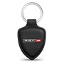 Dodge SRT-8 Logo Soft Real Black Leather Shield-Style Key Chain